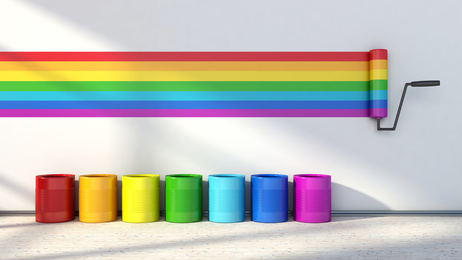 choice of colors for painting a room. colors of the rainbow